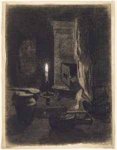 Stilleben med stearinlys